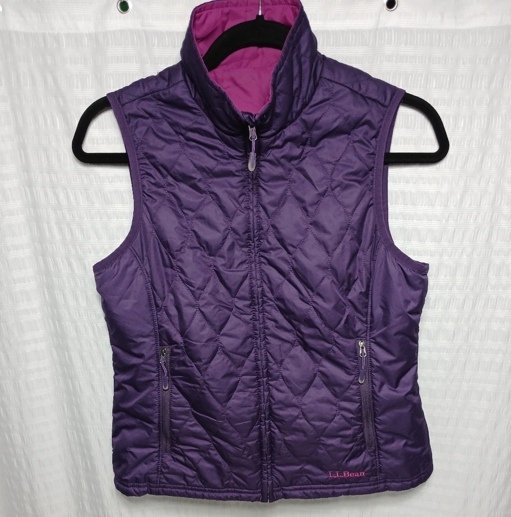 Ladies LL BEAN  Quilted Reversible Vest. Size Xs Petite.
